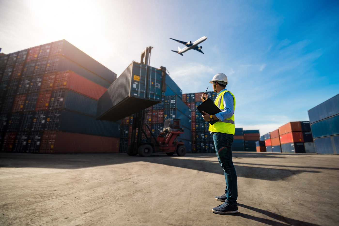 a person standing on a loading dock